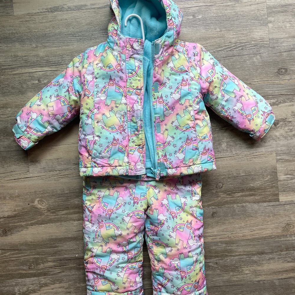2T snow bib and jacket with fleece insert